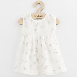 Kojenecké mušelínové šaty New Baby Zoe Bílá velikost - 56 (0-3m)