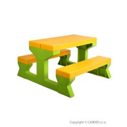 Dětský zahradní nábytek - Stůl a lavičky Žlutá