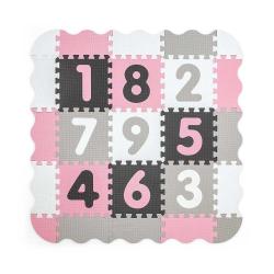 Pěnové puzzle podložka ohrádka Milly Mally Jolly 3x3 Digits Pink Grey Růžová