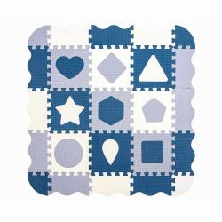 Pěnové puzzle podložka ohrádka Milly Mally Jolly 3x3 Shapes Blue Modrá