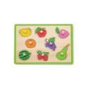 Dětské dřevěné puzzle s úchyty Viga Ovoce Multicolor
