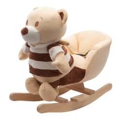 Houpací hračka s melodií PlayTo medvídek pruhovaný Hnědá